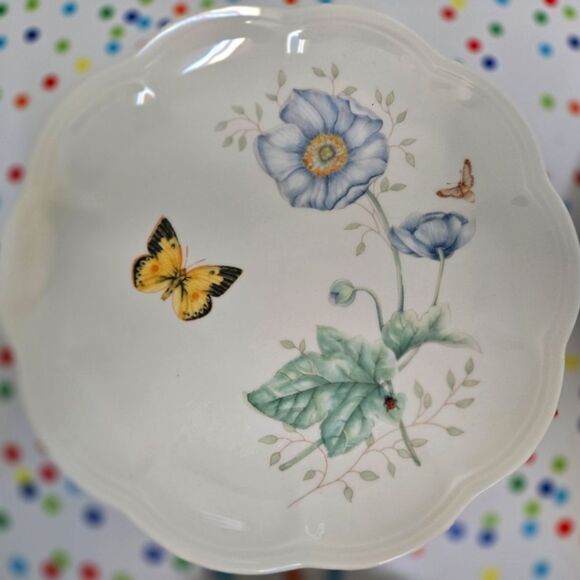 LENOX BUTTERFLY MEADOW SALAD / LUNCHEON PLATES 9 IN , SET OF 4 - Picture 4 of 10